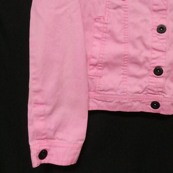 HURLEY | xs extra small | Classic Pink Denim Jacket with Black Buttons | GUC - Picture 8 of 16